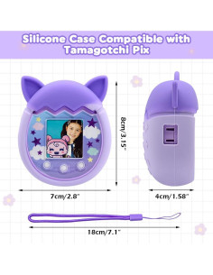 Funda de Silicona Winceed para Tamagotchi Pix - Púrpura 2