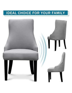 Funda de Silla Liykimt 2 Unidades Gris Claro Moderna 2