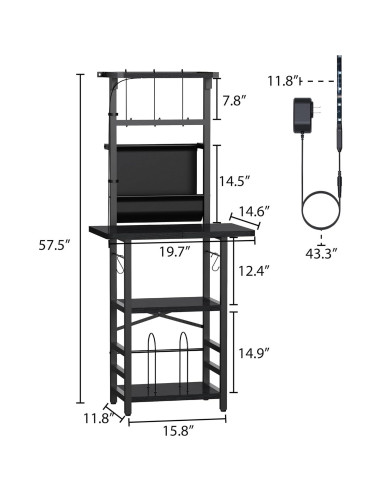 Soporte para Tocadiscos YAKANJ con Luz LED y Almacenamiento