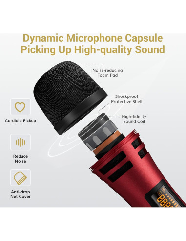 Micrófono Inalámbrico Doble TONOR UHF 2 Micrófonos 60m