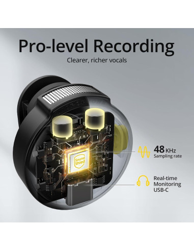 Micrófono Lavalier Inalámbrico Hingso Lightning 48kHz 50Hrs