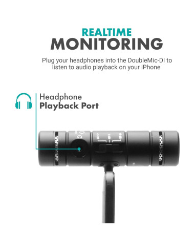 Micrófono Movo DoubleMic-DI Doble Cápsula para iPhone