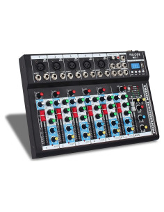 Mezclador de Audio Bluetooth 7 Canales MIX-7 48V USB