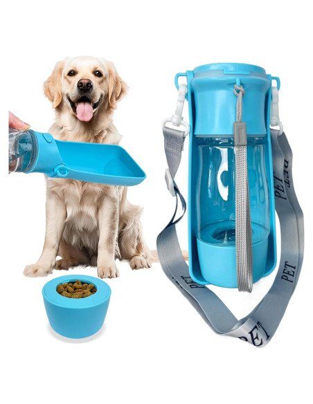 Botella de Agua Portátil para Perros CORIMEI 2 en 1 Azul Botella de Agua Portátil para Perros CORIMEI 2 en 1 Azul