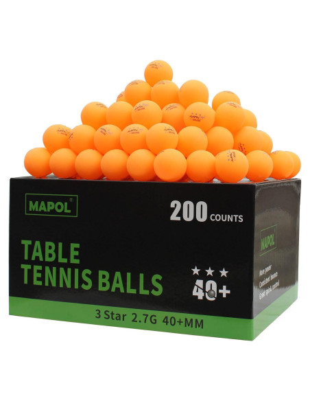 Pelotas de Tenis de Mesa MAPOL 200 Naranjas 3 Estrellas Pelotas de Tenis de Mesa MAPOL 200 Naranjas 3 Estrellas