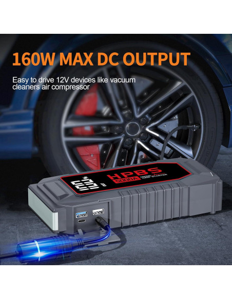 Arrancador de Coche HPBS H5000 5000A 12V Pantalla LCD Arrancador de Coche HPBS H5000 5000A 12V Pantalla LCD