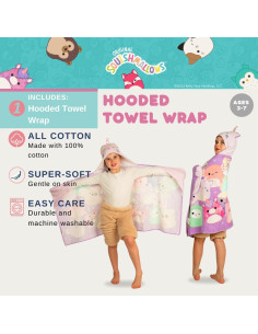 Toalla con Capucha Squishmallows Franco 61x127 cm Algodón 2