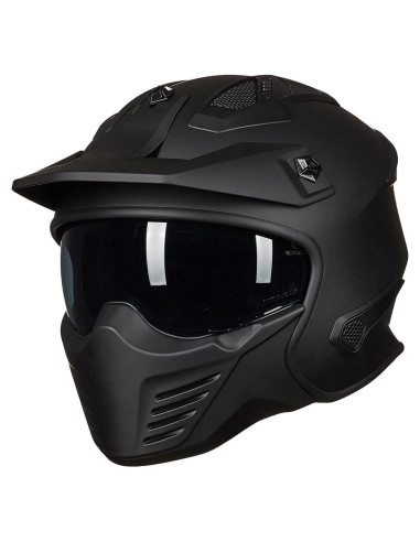 Casco Abierto ILM 726X Negro Mate para Motocicleta M