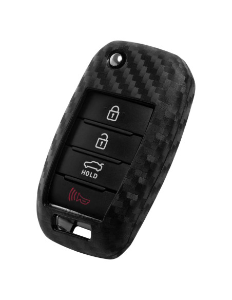 Funda de Llave Silicona Fibra de Carbono KIA Forte Optima Rio Funda de Llave Silicona Fibra de Carbono KIA Forte Optima Rio