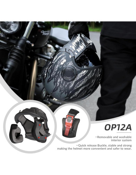 Casco de Motocicleta TRIANGLE OP12A Doble Visor Talla L Casco de Motocicleta TRIANGLE OP12A Doble Visor Talla L