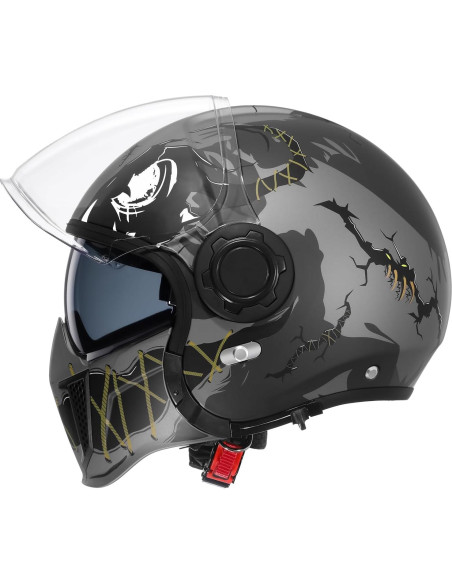 Casco de Moto TRIANGLE OP12A Doble Visor Verde Fluorescente Casco de Moto TRIANGLE OP12A Doble Visor Verde Fluorescente