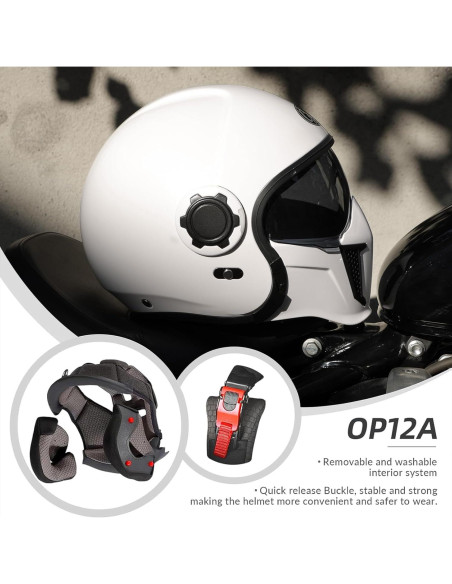 Casco de Motocicleta TRIANGLE OP12A Doble Visera Blanco M Casco de Motocicleta TRIANGLE OP12A Doble Visera Blanco M