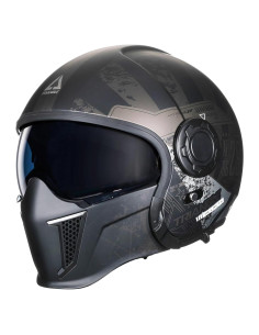 Casco de Motocicleta TRIANGLE OP12A Doble Visor Amarillo XL