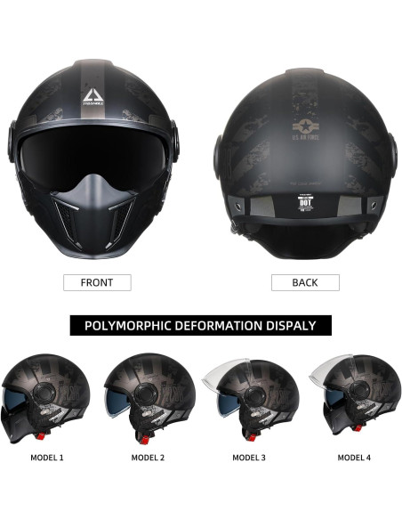 Casco de Motocicleta TRIANGLE OP12A Doble Visor Amarillo XL Casco de Motocicleta TRIANGLE OP12A Doble Visor Amarillo XL