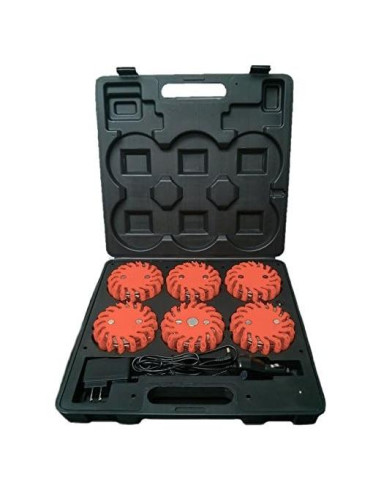 Caja de 6 Luces LED Recargables ESafety RPF16LM6 Rojo