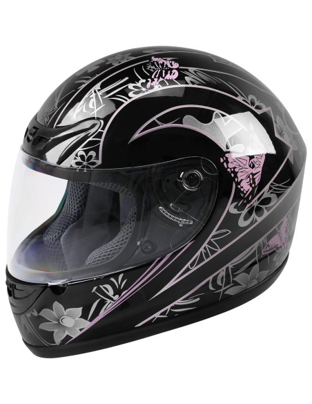 Casco TCMT Mariposa Rosa Blanco Full Face Motocicleta Casco TCMT Mariposa Rosa Blanco Full Face Motocicleta
