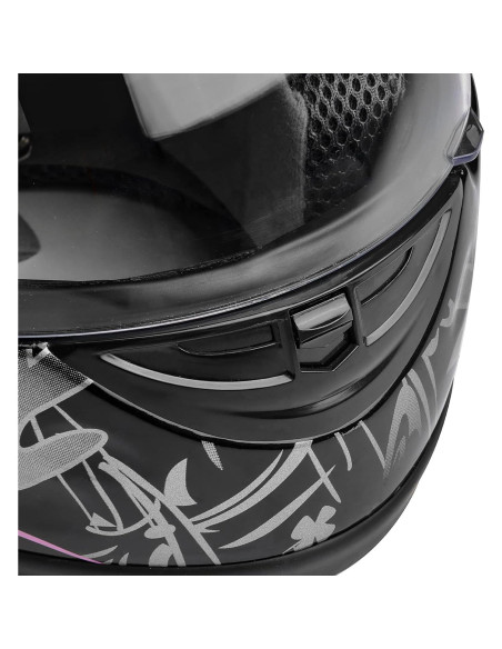 Casco TCMT Mariposa Rosa Blanco Full Face Motocicleta Casco TCMT Mariposa Rosa Blanco Full Face Motocicleta