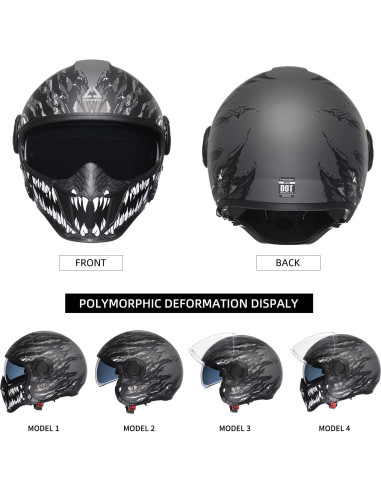 Casco de Motocicleta TRIANGLE OP12A Doble Visor Adulto