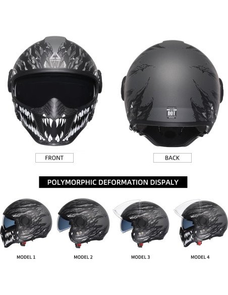 Casco de Motocicleta TRIANGLE OP12A Doble Visor Adulto Casco de Motocicleta TRIANGLE OP12A Doble Visor Adulto
