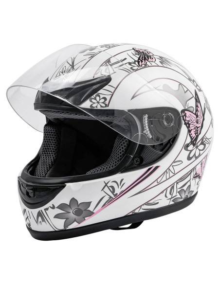 Casco TCMT Integral Mariposa Rosa con Visera Solar Casco TCMT Integral Mariposa Rosa con Visera Solar