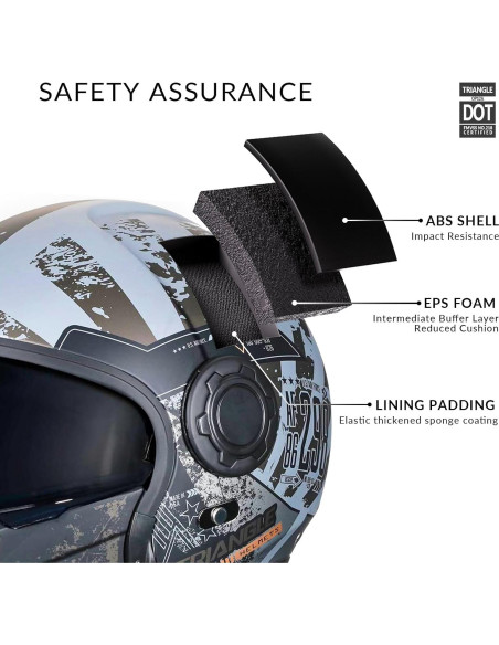 Casco de Motocicleta TRIANGLE OP12A Doble Visor XL Casco de Motocicleta TRIANGLE OP12A Doble Visor XL