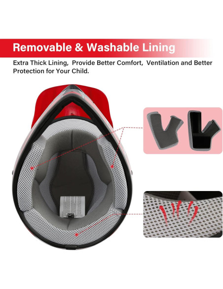 Casco Integral TCT-MOTORPARTS Rojo Araña Grande ATV Niños Casco Integral TCT-MOTORPARTS Rojo Araña Grande ATV Niños