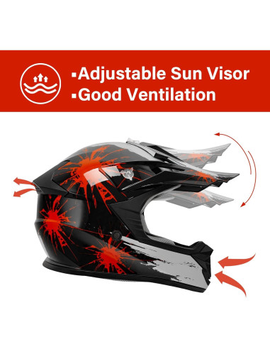 Casco Integral TCT-MOTORPARTS para Niños Motocross Negro