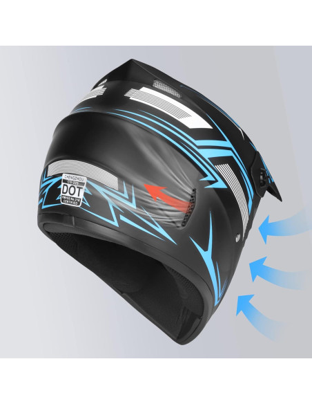 Casco de Motocross Yesmotor 225 para Niños Azul S Casco de Motocross Yesmotor 225 para Niños Azul S