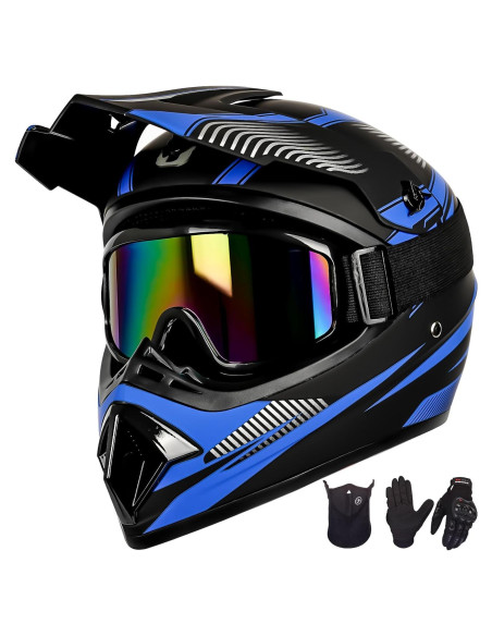 Conjunto de Casco Yesmotor para Motocross + Guantes y Gafas Conjunto de Casco Yesmotor para Motocross + Guantes y Gafas