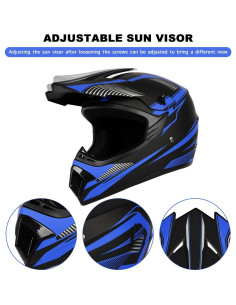 Conjunto de Casco Yesmotor para Motocross + Guantes y Gafas 2