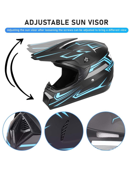 Casco de Motocross Yesmotor 225 Mediano Púrpura Set 4 Piezas Casco de Motocross Yesmotor 225 Mediano Púrpura Set 4 Piezas