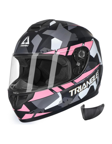 Casco de Motocicleta TRIANGLE TFF15-MB-VS Rosa Grande
