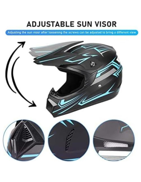 Casco de Motocross Yesmotor 225 para Niños - Set 4 Piezas Casco de Motocross Yesmotor 225 para Niños - Set 4 Piezas
