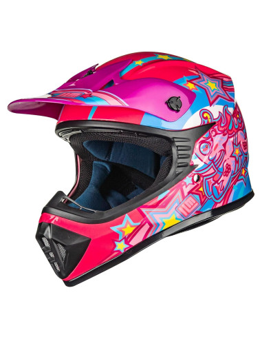 Casco ILM 128YS para Niños Motocross Rosa Pony Juvenil