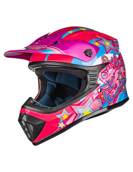 Casco ILM 128YS para Niños Motocross Rosa Pony Juvenil Casco ILM 128YS para Niños Motocross Rosa Pony Juvenil