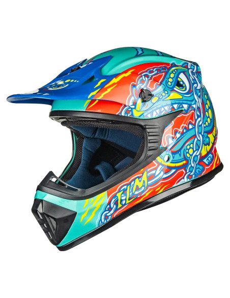 Casco ILM 128YS para Niños Motocross Verde Cocodrilo Casco ILM 128YS para Niños Motocross Verde Cocodrilo
