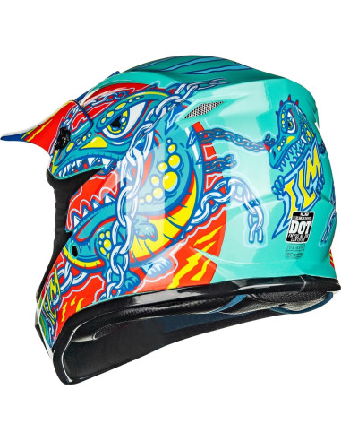 Casco ILM 128YS para Niños Motocross Verde Cocodrilo