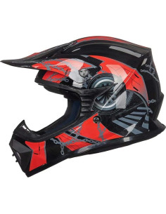 Casco de Motocross ILM 128S Adulto-Mediano Rojo Negro 2