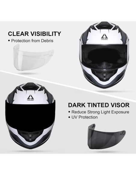 Casco Integral TRIANGLE TFF15 Doble Visera y Ventilación Casco Integral TRIANGLE TFF15 Doble Visera y Ventilación