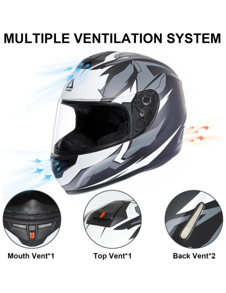 Casco Integral TRIANGLE TFF15 Doble Visera y Ventilación Casco Integral TRIANGLE TFF15 Doble Visera y Ventilación