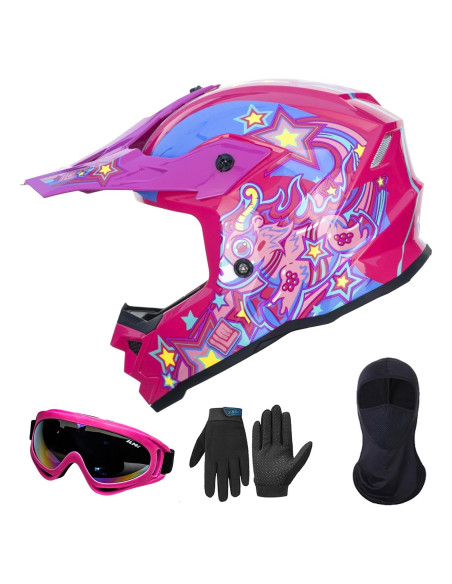 Casco ILM Z705 para Niños Off-Road Pony Estrellas S Casco ILM Z705 para Niños Off-Road Pony Estrellas S