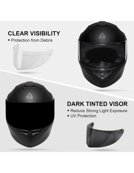 Casco Integral TRIANGLE TFF15 Negro Mate Doble Visera Casco Integral TRIANGLE TFF15 Negro Mate Doble Visera