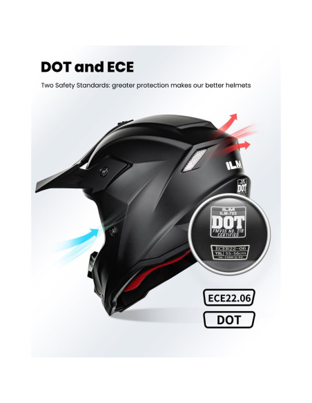 Casco ILM Z705 para Niños Motocross Negro Mate XL Casco ILM Z705 para Niños Motocross Negro Mate XL