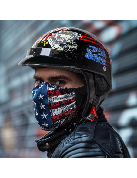 Casco Mediano CARTMAN CM-808AFM Calavera Americana Casco Mediano CARTMAN CM-808AFM Calavera Americana