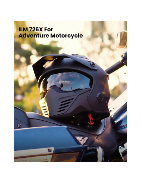 Casco Abierto ILM 726X Negro Mate XL para Motocicleta Casco Abierto ILM 726X Negro Mate XL para Motocicleta
