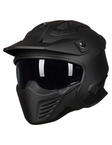 Casco Abierto ILM 726X Negro Mate para Motocicleta L Casco Abierto ILM 726X Negro Mate para Motocicleta L