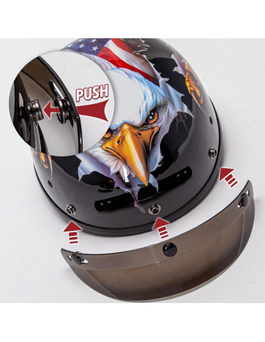 Casco Cartman Grande Patriótico Águila para Motocicleta