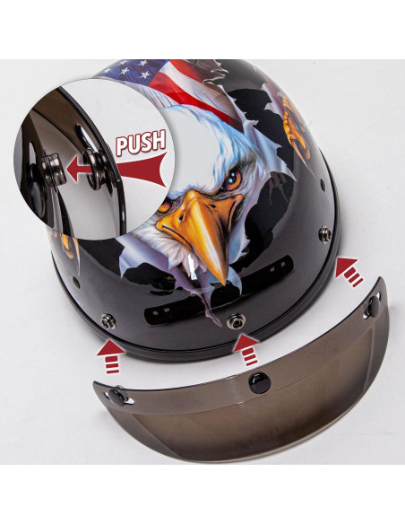 Casco Cartman Grande Patriótico Águila para Motocicleta Casco Cartman Grande Patriótico Águila para Motocicleta