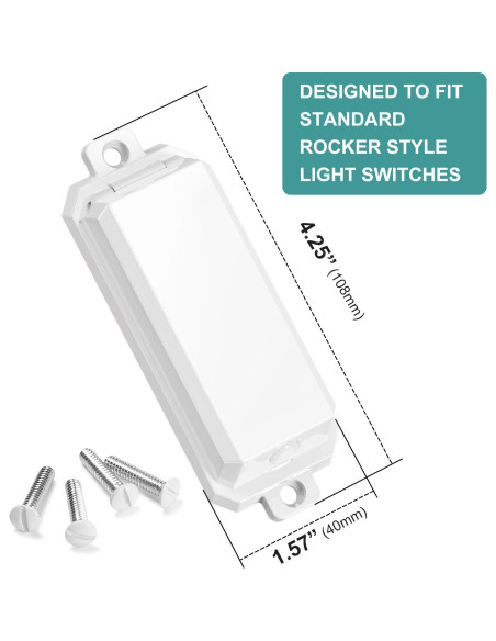 Protector de Interruptor de Luz CLYMENE Estilo Rocker Blanco 2 Pzs Protector de Interruptor de Luz CLYMENE Estilo Rocker Blanco 2 Pzs
