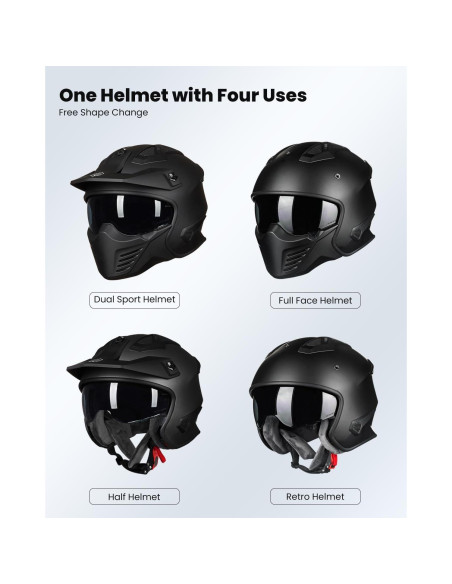 Casco Abierto ILM 726X para Motocicleta Negro Mate 1.70 kg Casco Abierto ILM 726X para Motocicleta Negro Mate 1.70 kg